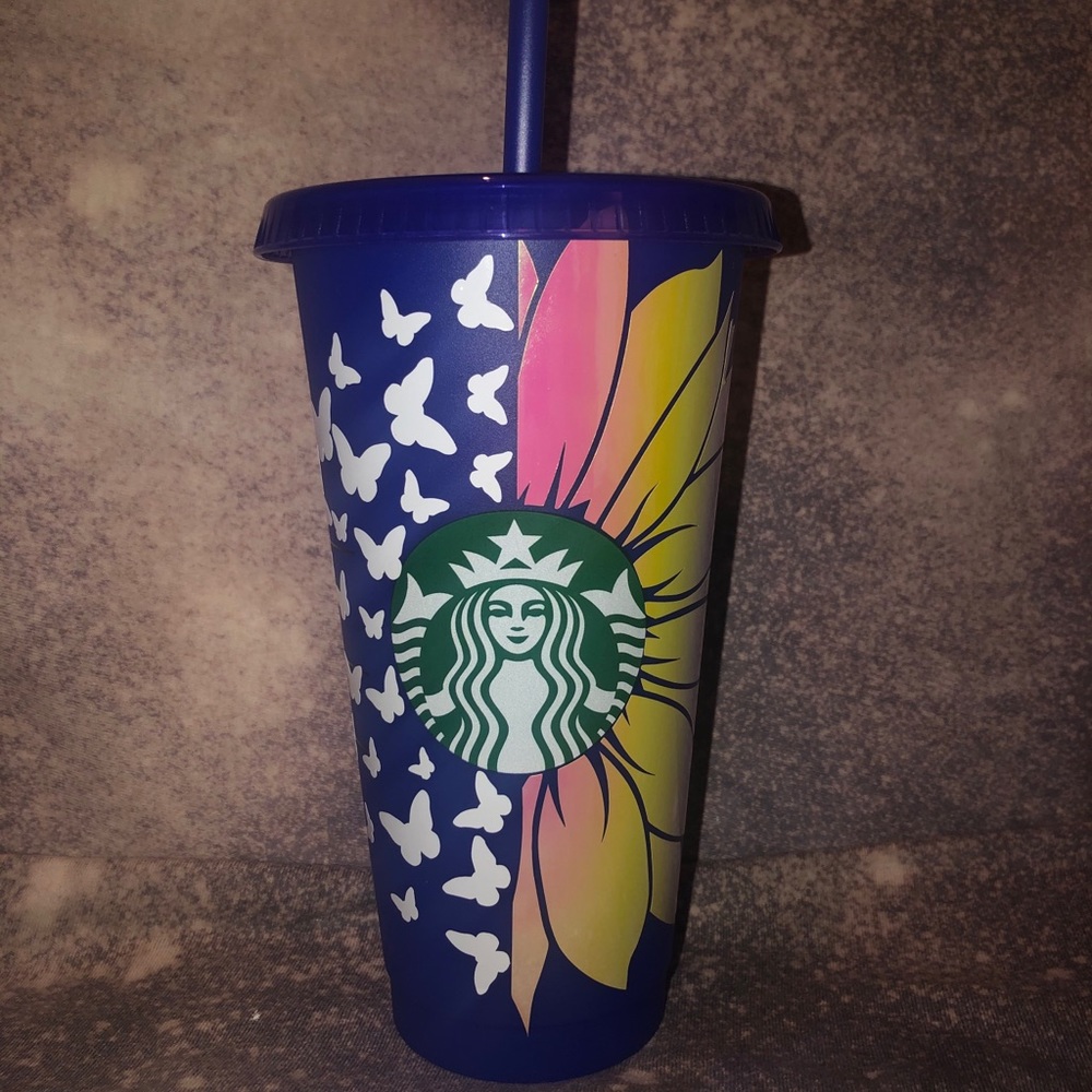 Starbucks sunflower butterflies